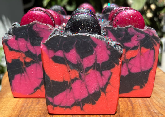 Midnight Black Cherry Macaron Artisan Soap