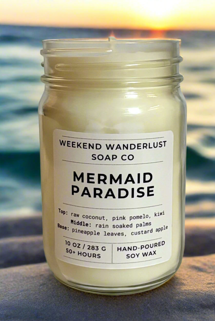 Mermaid Paradise | Clear Glass Soy Wax Candles