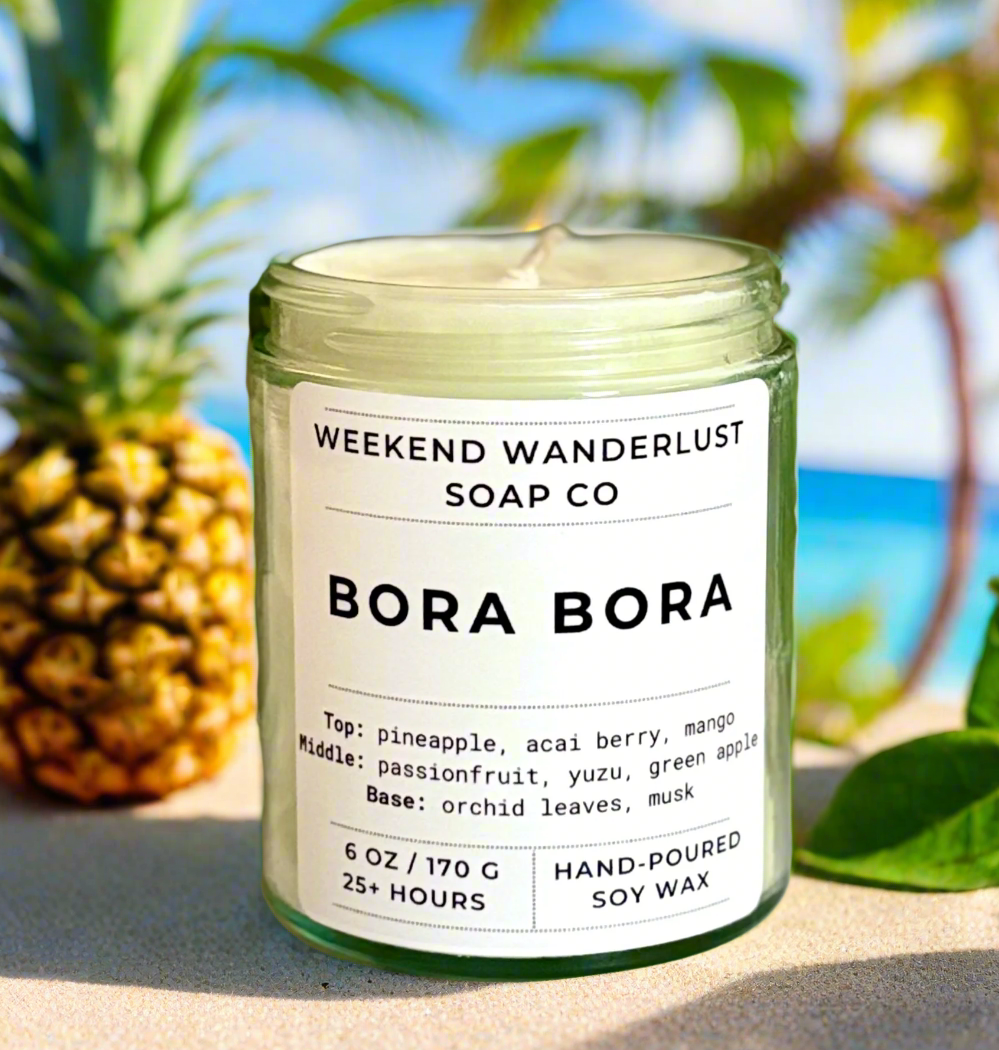 Bora Bora | Clear Glass Soy Wax Candles