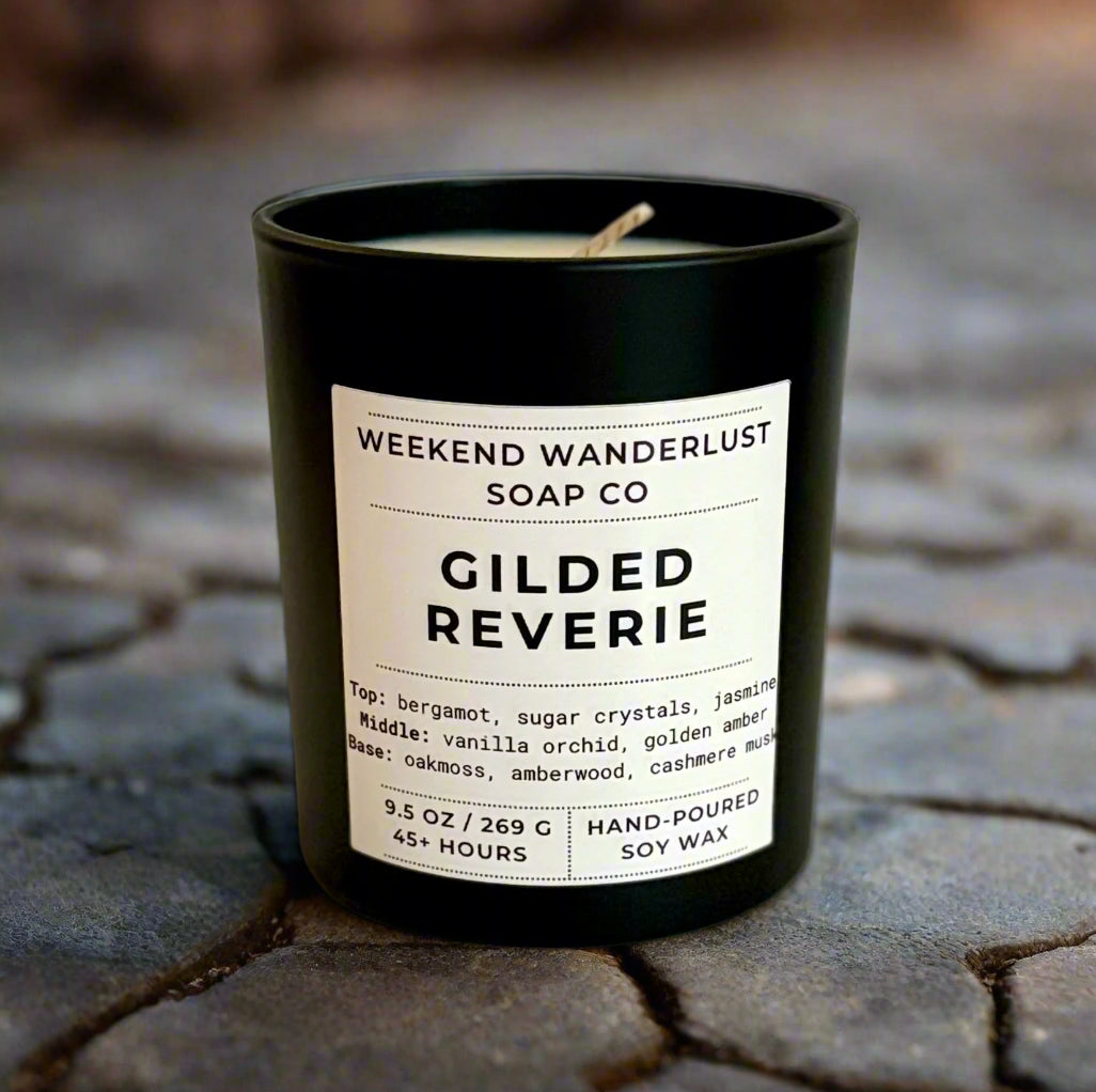 Gilded Reverie | Black Tumbler Soy Candles