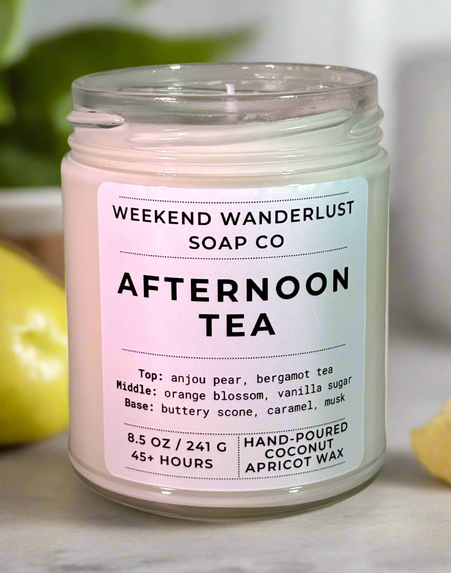 Afternoon Tea | Clear Glass Apricot Coconut Wax Candles