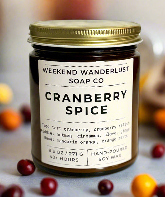 Cranberry Spice | Amber Glass Soy Candles
