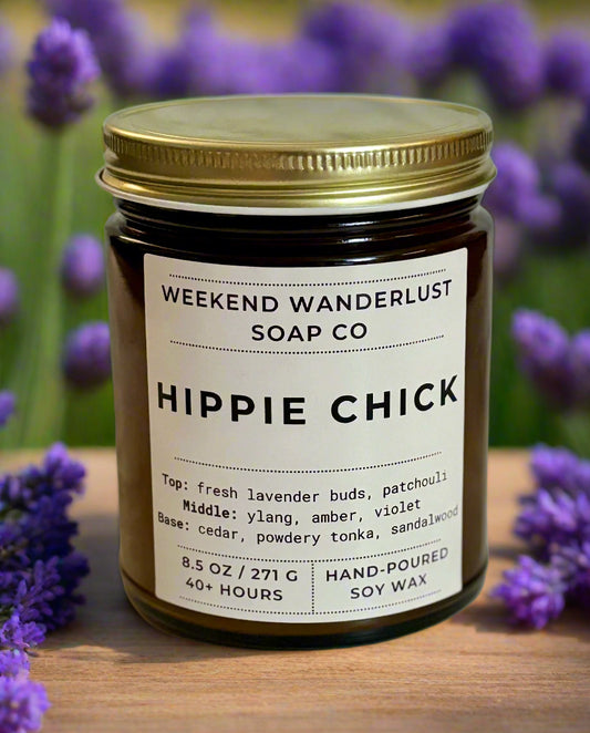Hippie Chick | Amber Glass Soy Candles