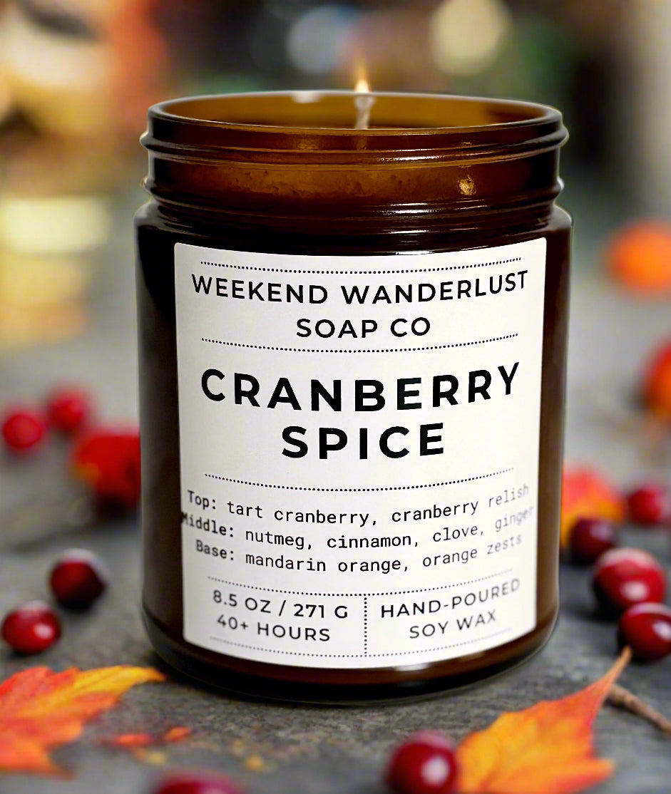 Cranberry Spice | Amber Glass Soy Candles