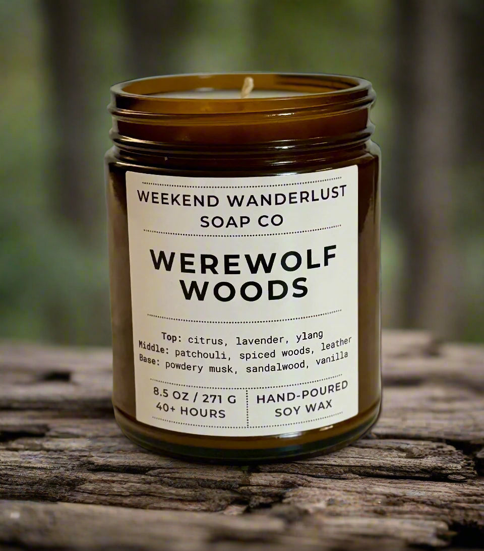 Werewolf Woods | Amber Glass Soy Candles