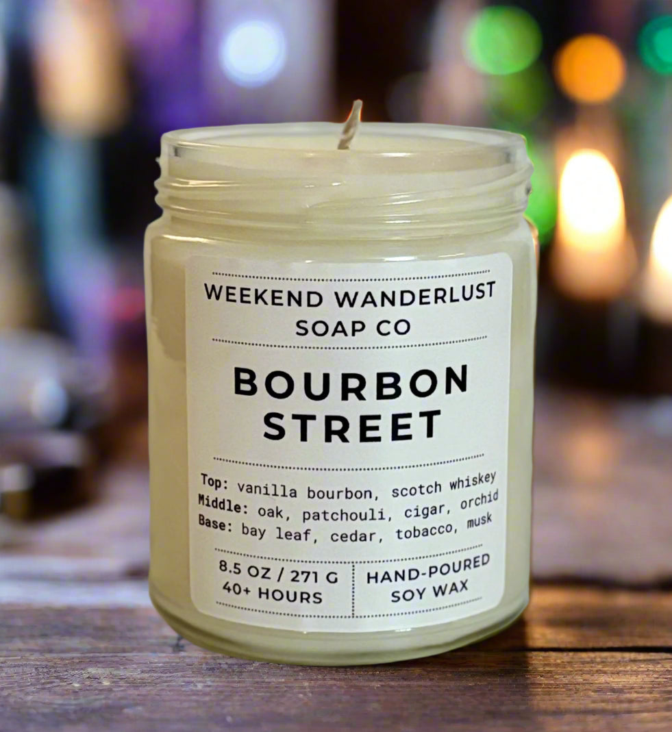 Bourbon Street | Clear Glass Apricot Coconut Wax Candles