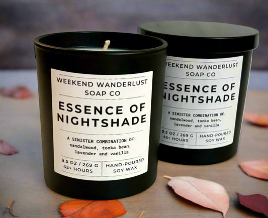 Essence of Nightshade | Black Tumbler Soy Candles