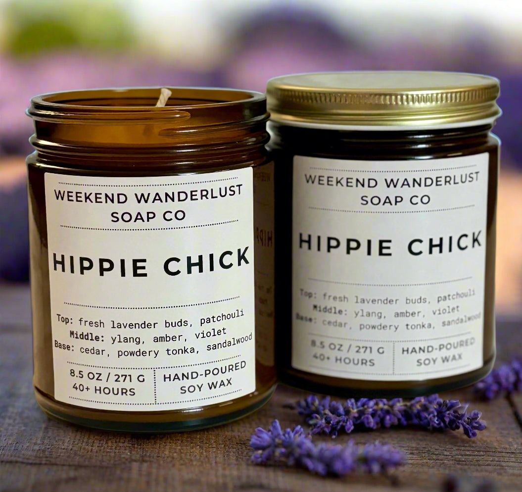 Hippie Chick | Amber Glass Soy Candles