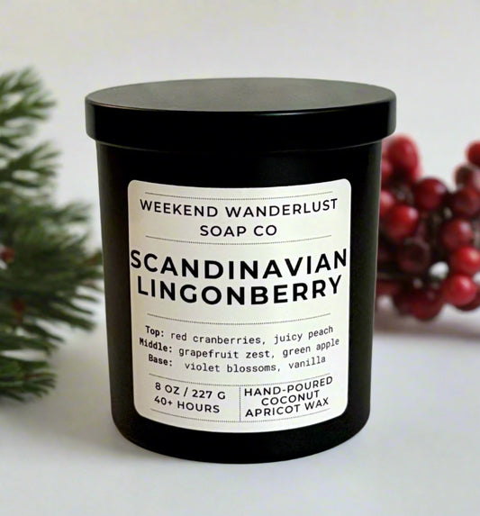 Scandinavian Lingonberry | Black Tumbler Apricot Coconut Candles