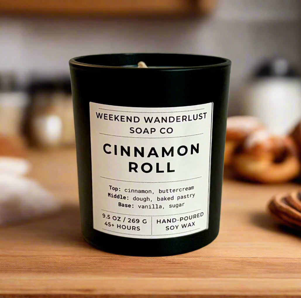 Cinnamon Roll | Black Tumbler Soy Candles