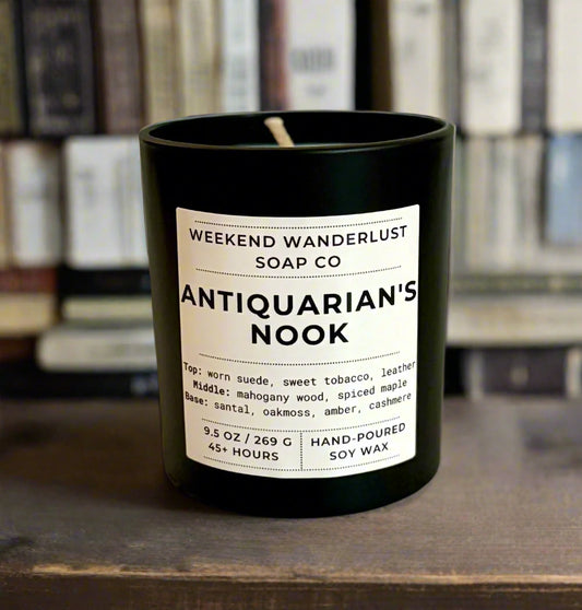 Antiquarian's Nook | Black Tumbler Soy Candles