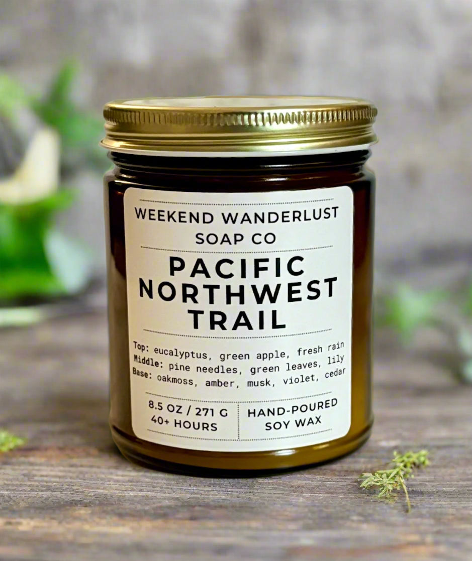 Pacific Northwest Trail | Amber Glass Soy Candles