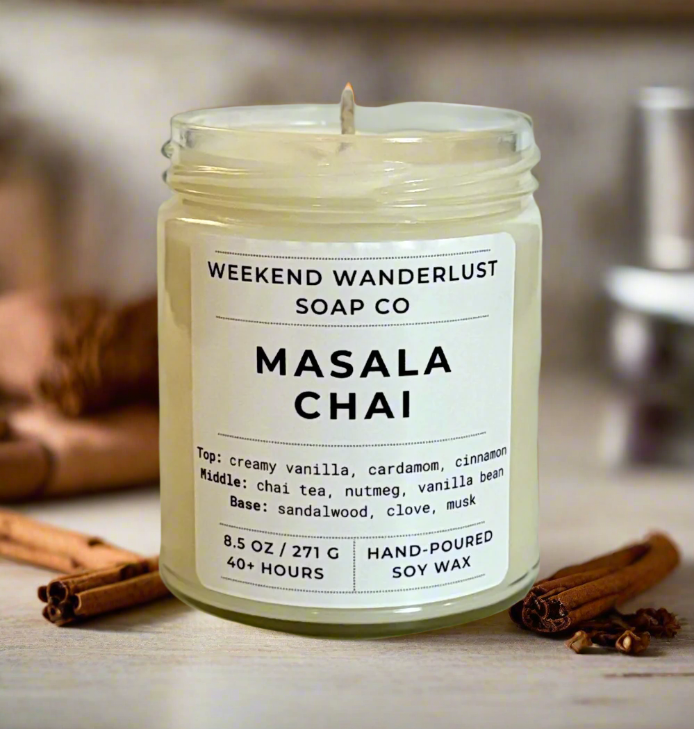 Masala Chai | Clear Glass Soy Wax Candles