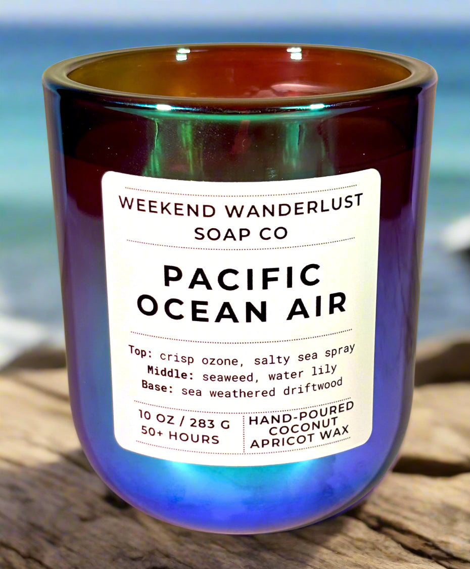 Pacific Ocean Air | Chrome Prism Tumbler Jar Coconut Apricot Wax Candles