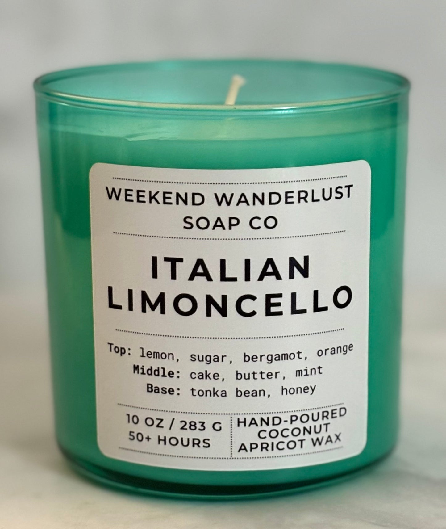 Italian Limoncello | Sea Foam Glass Coconut Apricot Wax Candles