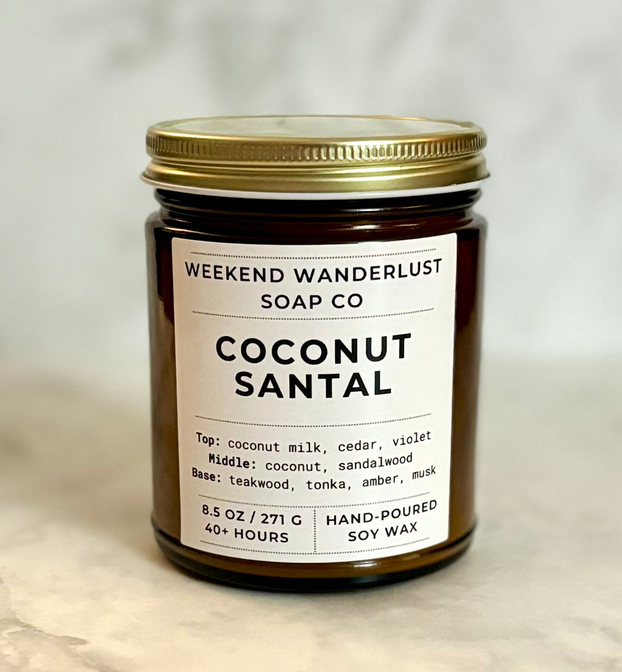 Coconut Santal | Amber Glass Soy Candles