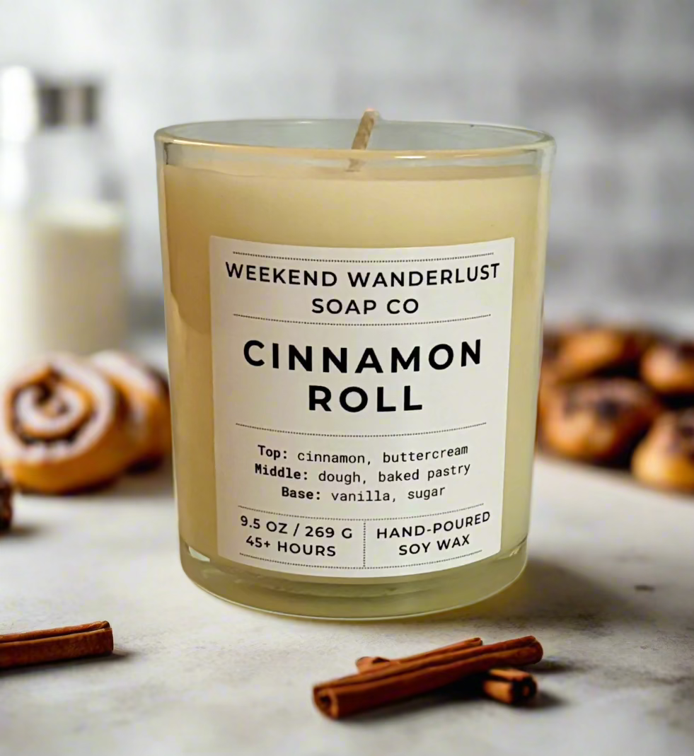 Cinnamon Roll | Clear Glass Soy Candles
