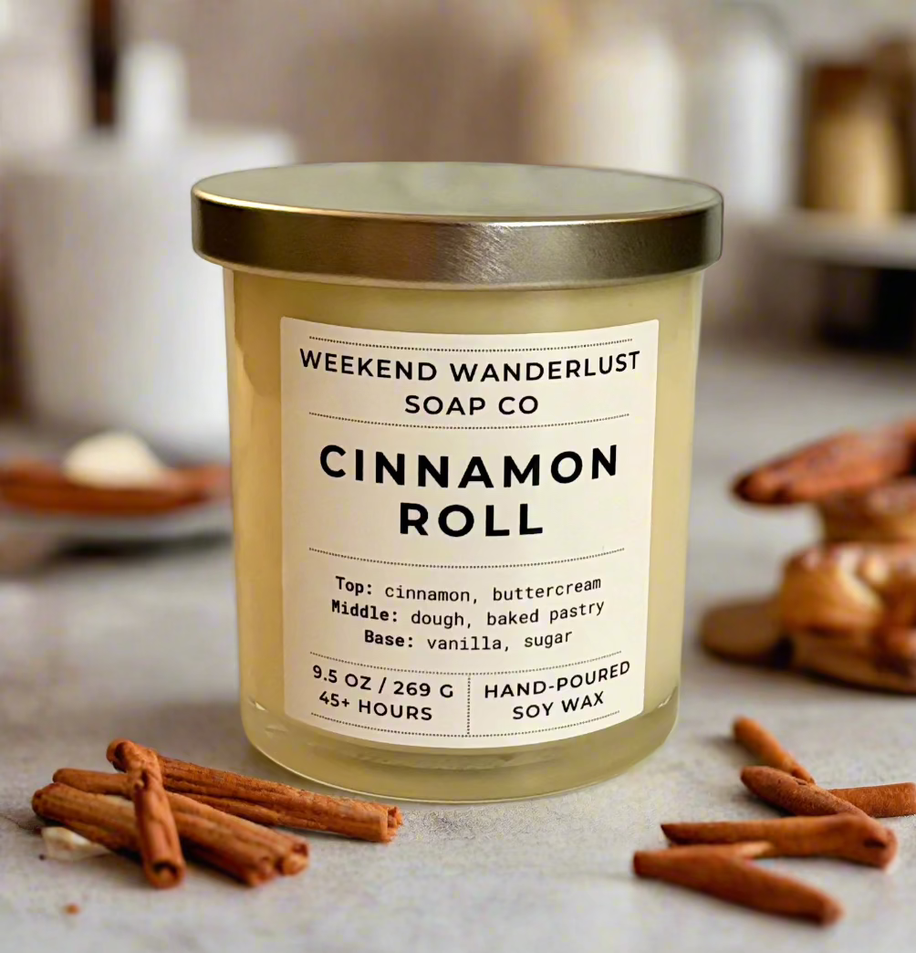 Cinnamon Roll | Clear Glass Soy Candles