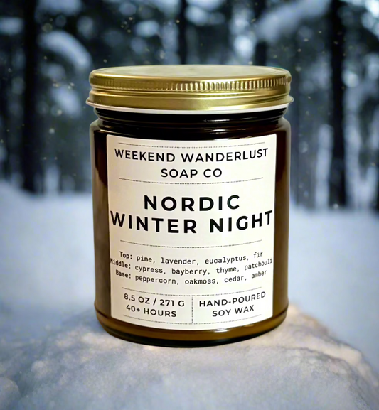 Nordic Winter Night | Amber Glass Soy Candles