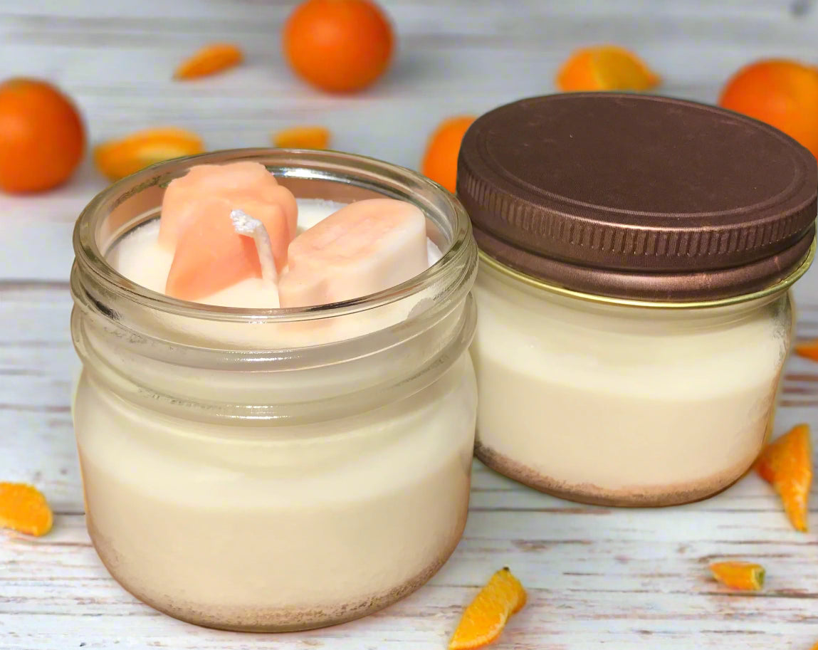 Orange Creamcicle | Square Mason Jar Soy Candles