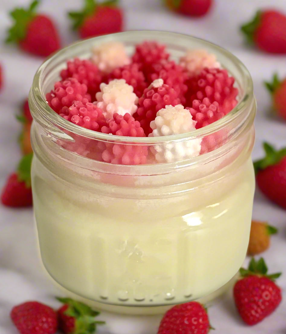 Strawberry Crunch | Square Mason Jar Soy Candles