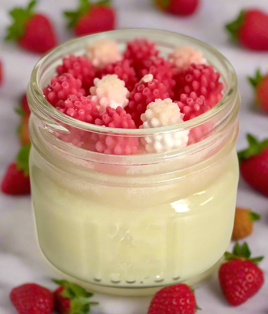 Strawberry Crunch | Square Mason Jar Soy Candles