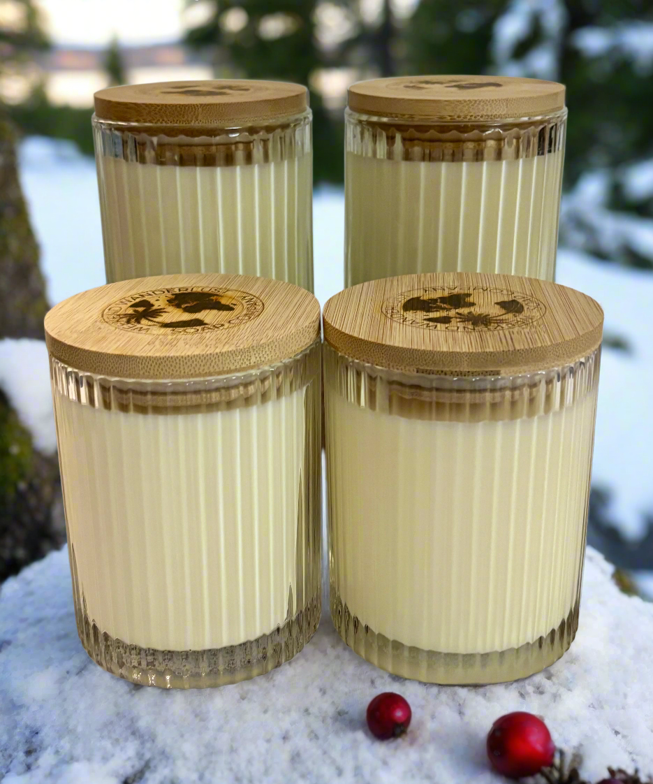 Norwegian Cranberry Fjord | Ribbed Glass Soy Candle