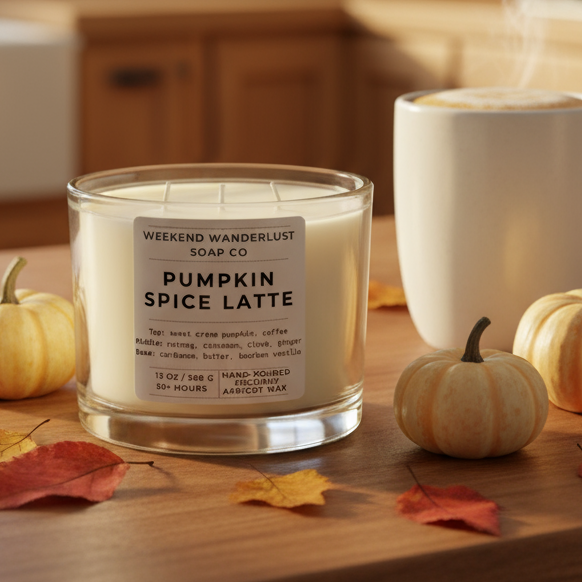 Pumpkin Spice Latte | 3-Wick Apricot Coconut Candles