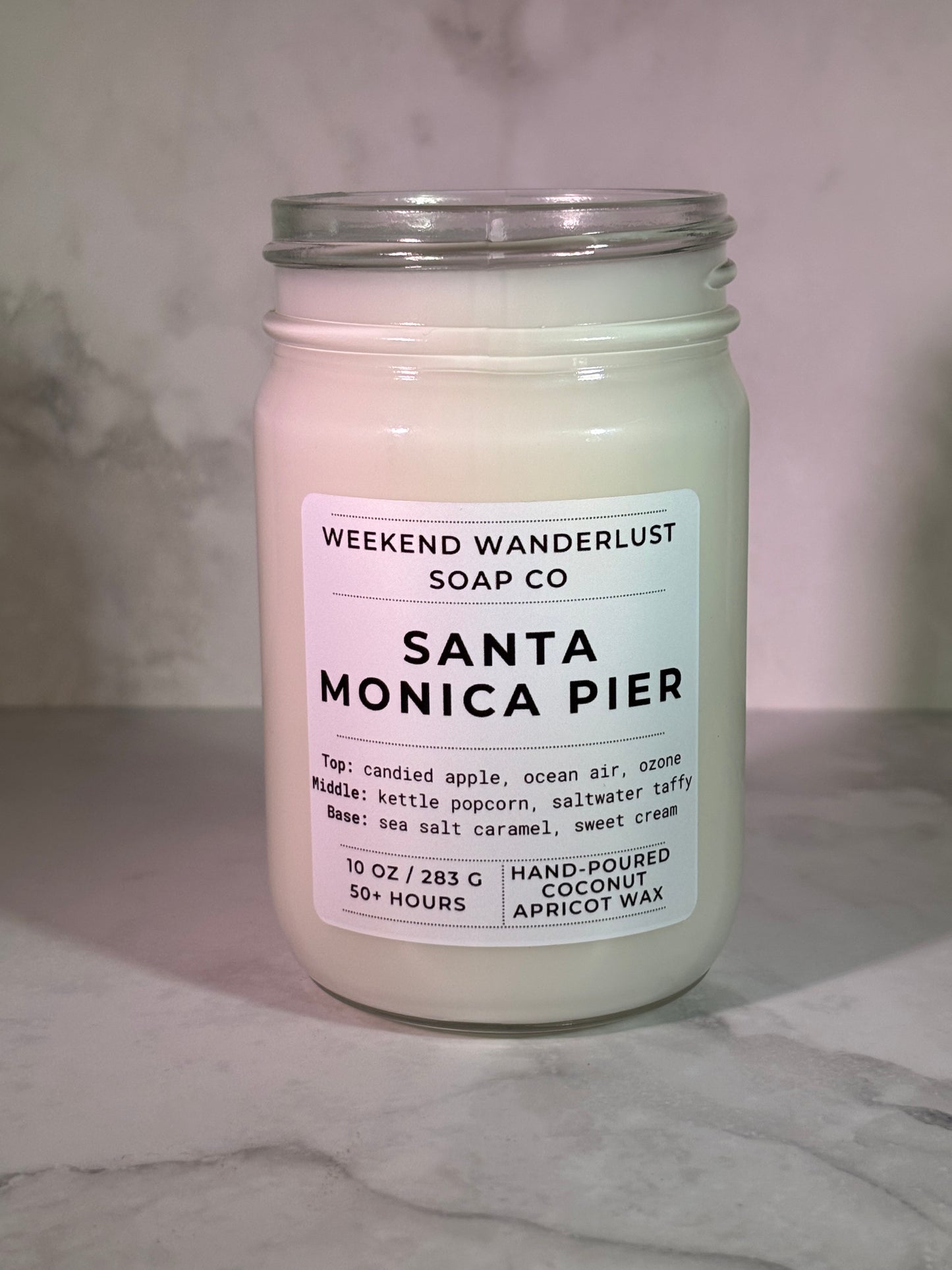 Santa Monica Pier | Clear Glass Apricot Coconut Wax Candles