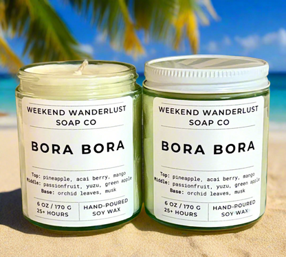 Bora Bora | Clear Glass Soy Wax Candles