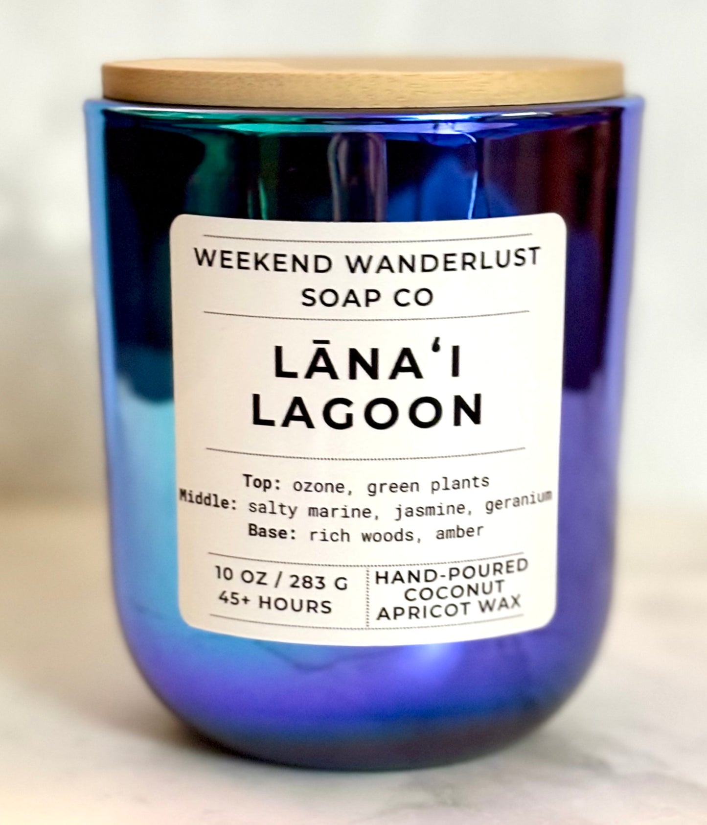 Lana'i Lagoon | Chrome Prism Tumbler Jar Coconut Apricot Wax Candles