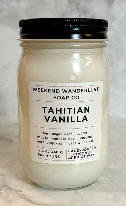 Tahitian Vanilla | Clear Glass Apricot Coconut Wax Candles