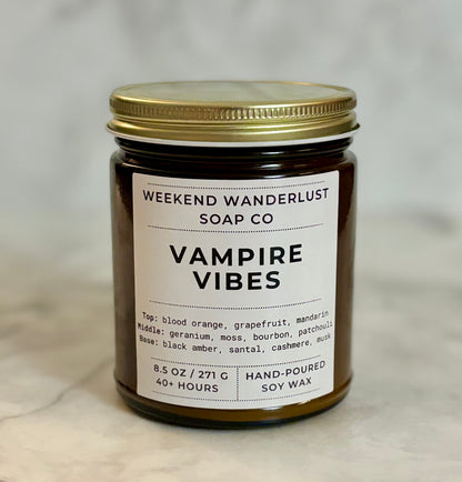 Vampire Vibes | Amber Glass Soy Candles