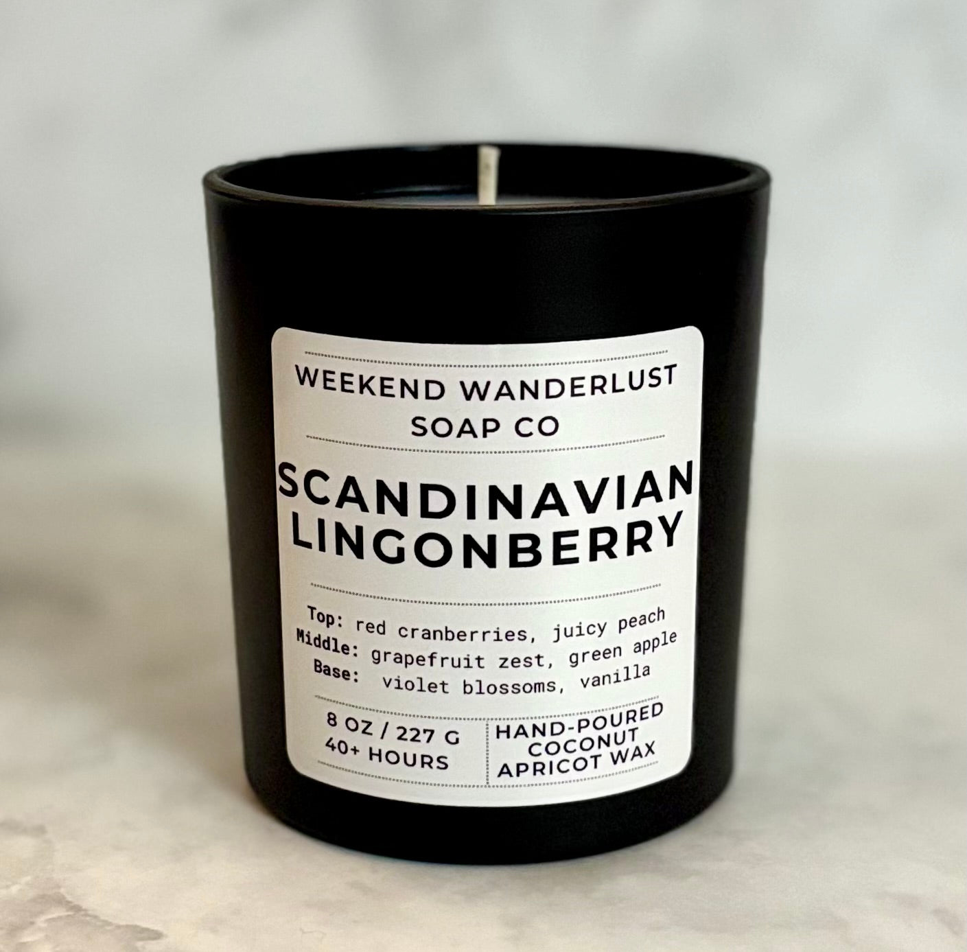 Scandinavian Lingonberry | Black Tumbler Apricot Coconut Candles