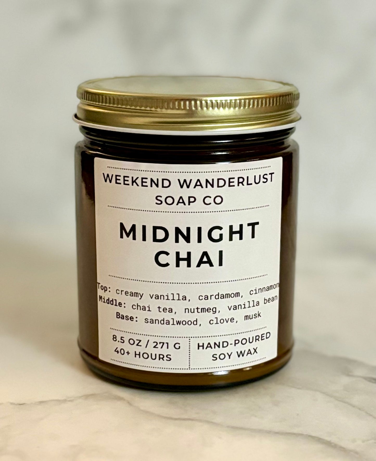 Midnight Chai | Amber Glass Soy Candles