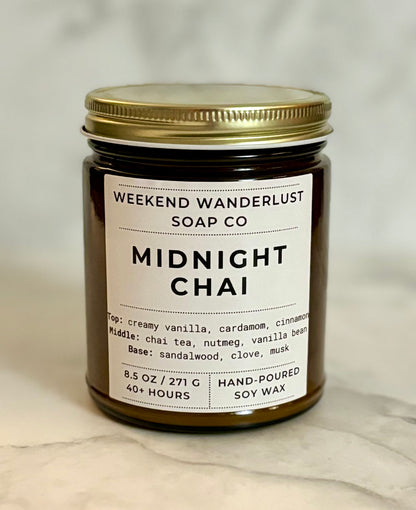 Midnight Chai | Amber Glass Soy Candles