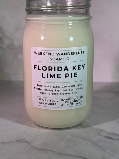 Florida Key Lime Pie | Clear Glass Apricot Coconut Wax Candles