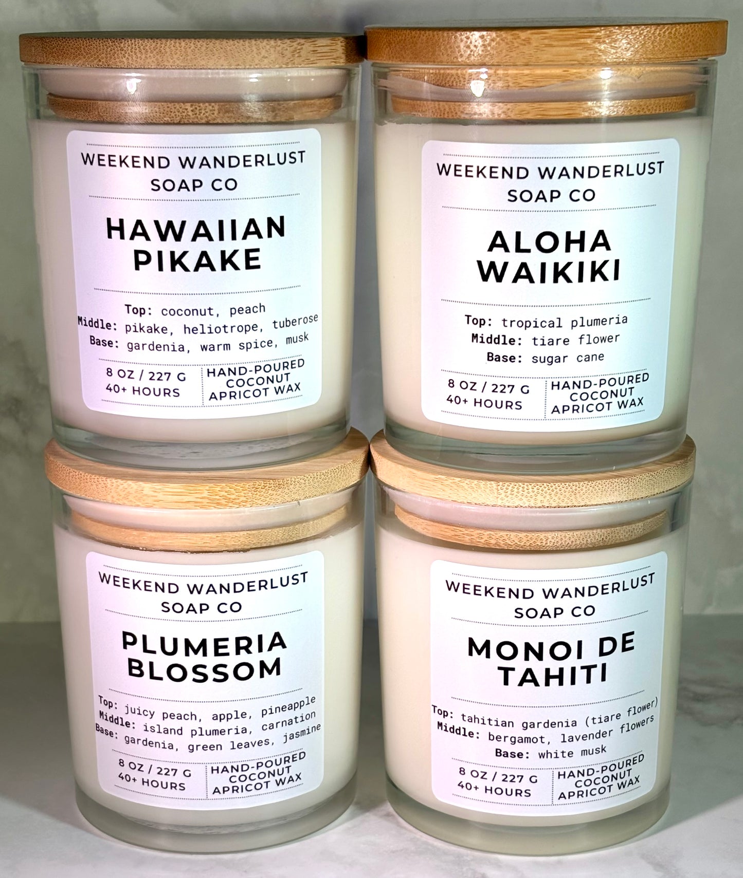 Plumeria Blossom | Clear Glass Apricot Coconut Candles