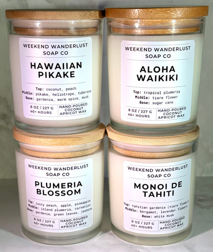 Plumeria Blossom | Clear Glass Apricot Coconut Candles