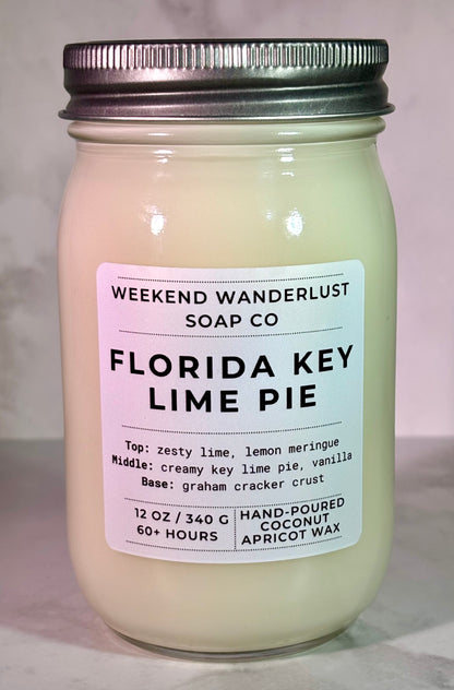 Florida Key Lime Pie | Clear Glass Apricot Coconut Wax Candles