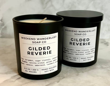 Gilded Reverie | Black Tumbler Soy Candles