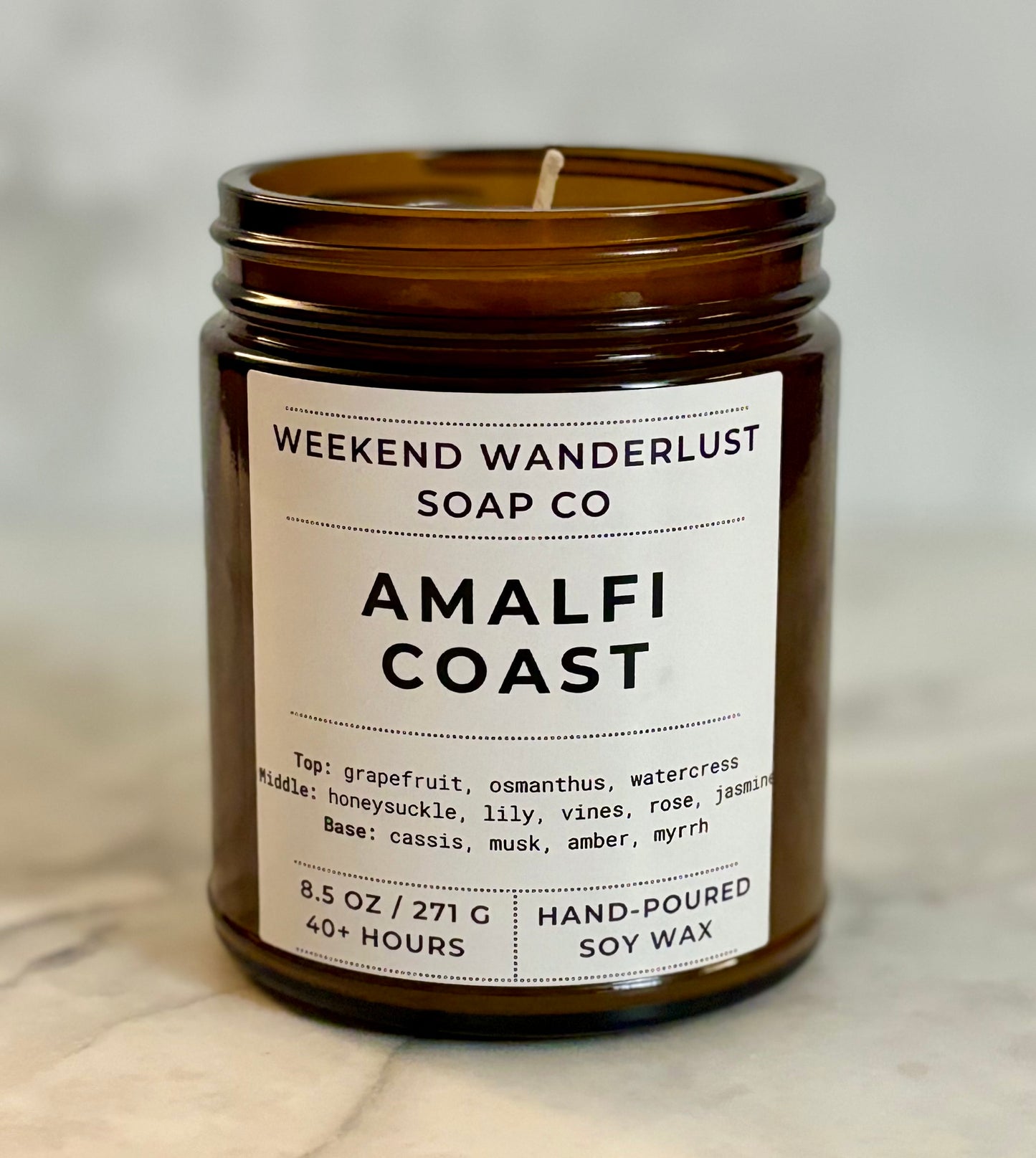 Amalfi Coast | Amber Glass Soy Candles