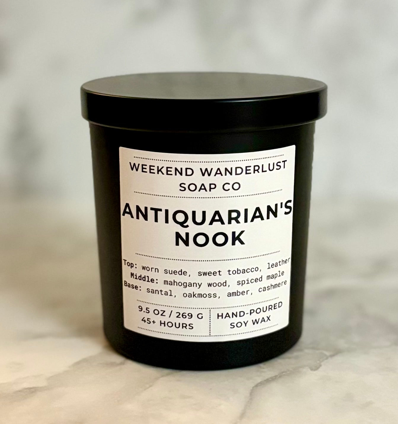 Antiquarian's Nook | Black Tumbler Soy Candles