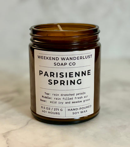 Parisienne Spring | Amber Glass Soy Candles