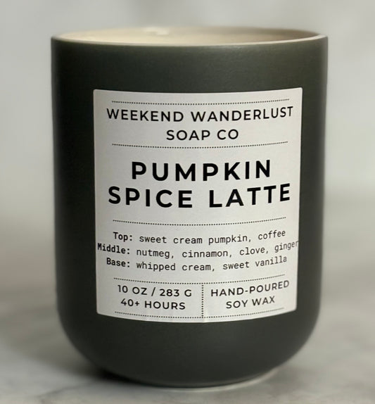 Pumpkin Spice Latte | Grey Ceramic Jar Soy Candles