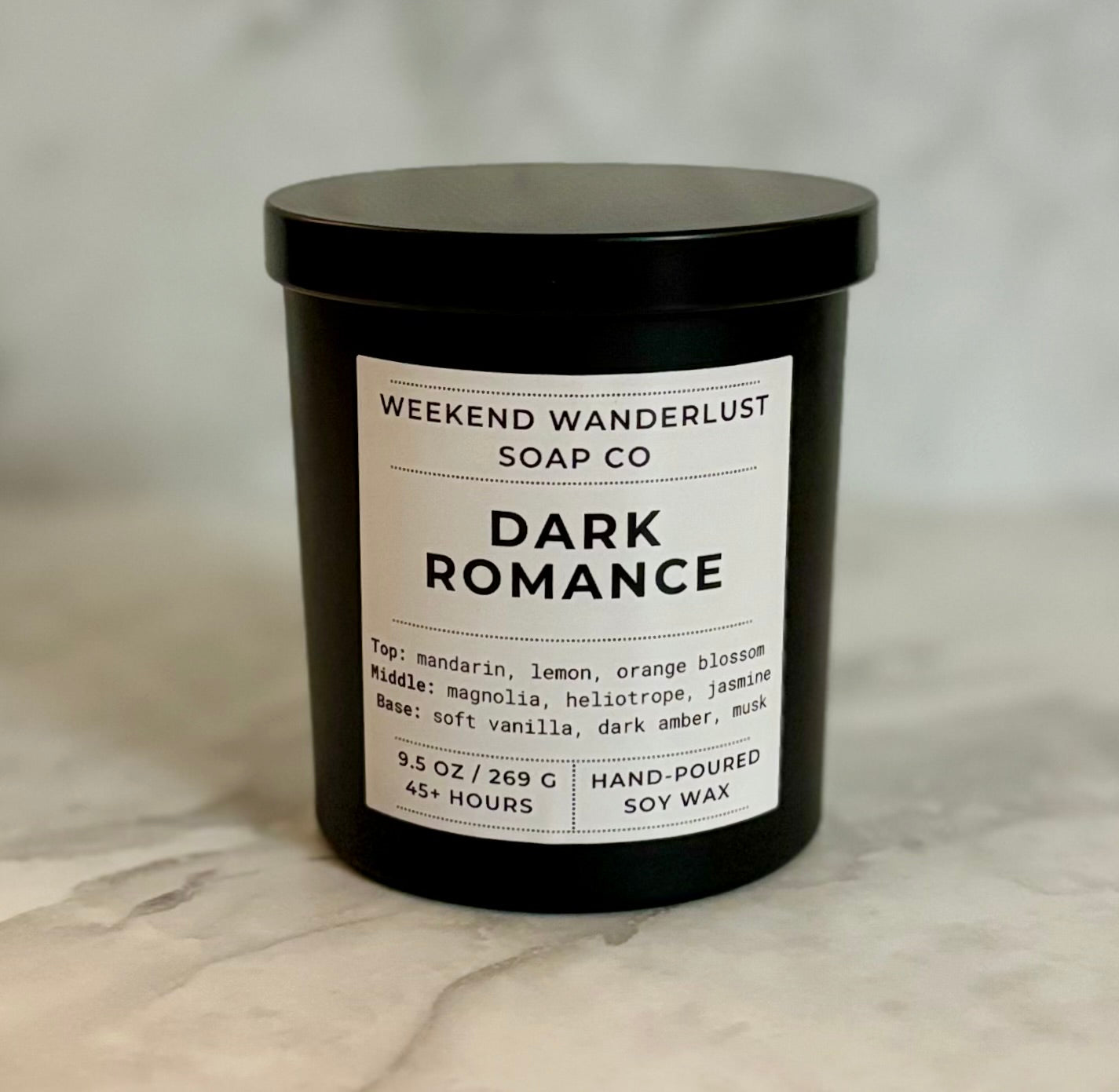 Dark Romance | Black Tumbler Soy Candles