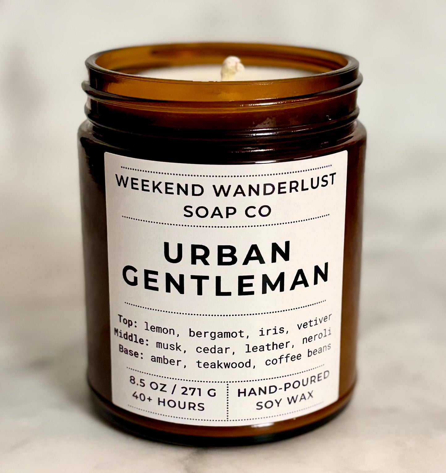 Urban Gentleman | Amber Glass Soy Candles