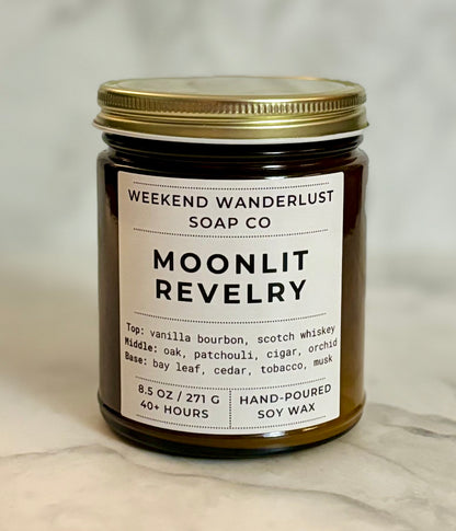 Moonlit Revelry | Amber Glass Soy Candles