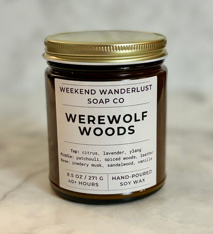 Werewolf Woods | Amber Glass Soy Candles