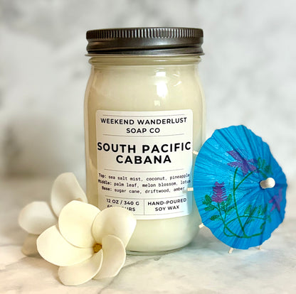 South Pacific Cabana | Clear Glass Soy Wax Candles